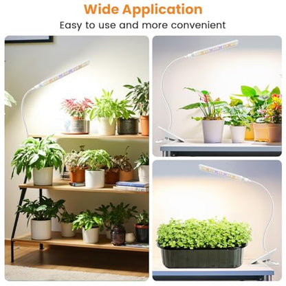 Kullsinss Clip-on Grow Lights for Indoor Plants, 57 LEDs 10W Plant Light - size: 1 Head-White