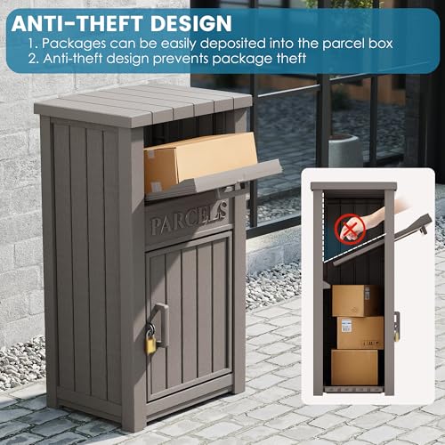 Package Delivery Box for Outside, Parcel Drop Box, Gray, 60 Gallon - color: Gray