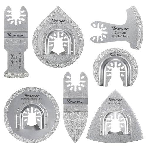 7PCS Diamond Oscillating Tool Blade Kit, for Grit Grout Removal