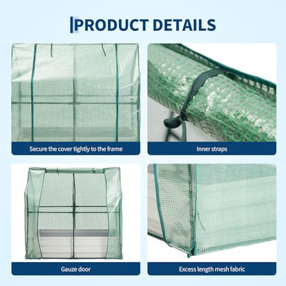 Garvee 4x2x1 FT Raised Garden Bed with PE Cover & Self-Watering System - color: Beige W/ Pe Cover, size: 4x2x1 ft