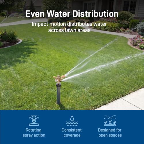 Orbit Brass Impact Sprinkler Head, Dual Nozzle, 3/4 in. MPT - 55016