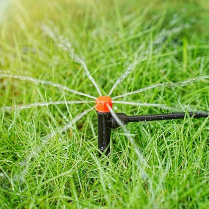 50pcs Drip Emitters with Stake for 1/4" Irrigation Tubing, Adjustable 360 Degree Water Flow Irrigation Vortex Sprayers & Stream Emitters On 5" Stake Garden Irrigation Dripper System - color: Drip Emitters-50P