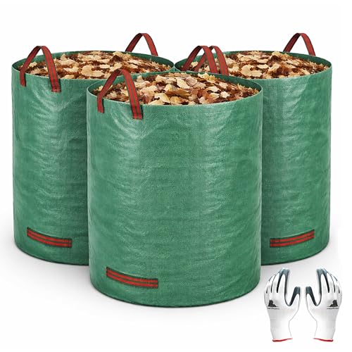 Gardzen 3 Pack 72 Gallon Garden Waste Bags Reusable Heavy Duty - size: 3 Count (Pack of 1)