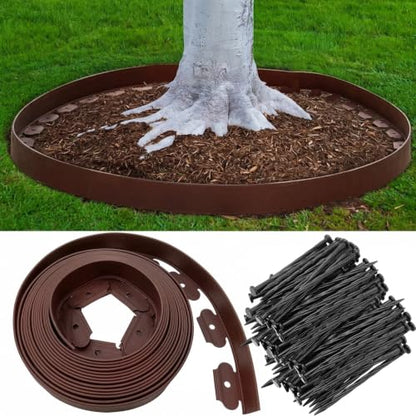 Landscape Edging 100FT, Plastic Garden Edging Border [Extra High 4IN Tall] - color: Brown, size: 4IN x 100FT