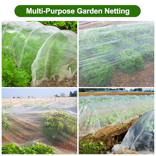 Jevrench 10 x 50 ft Garden Netting Row Cover, Ultra Fine Mesh for Plants - size: 10ft x 50ft
