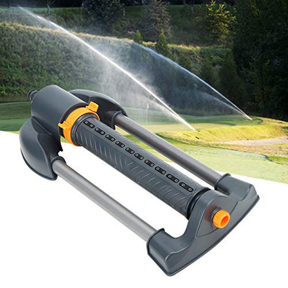 20‑Hole Garden Sprinkler Metal Base Lawn Rotating Oscillating Sprinkler Adjustable Spray Angle