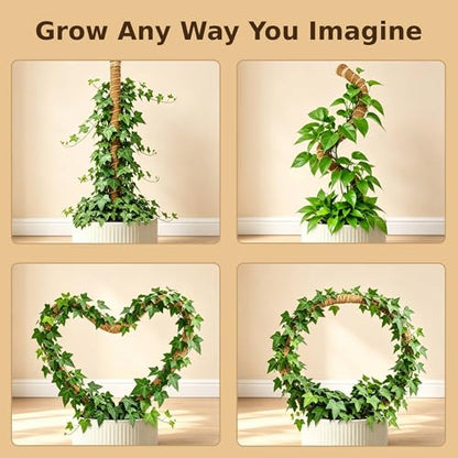 4 Pack Moss Pole, 2 Pack 28" & 2 Pack 48" Bendable Monstera Plant Support, Plant Stakes for Climbing Indoor Plants, Coco Coir Moss Pole for Potted Plants, Pothos, Philodendron