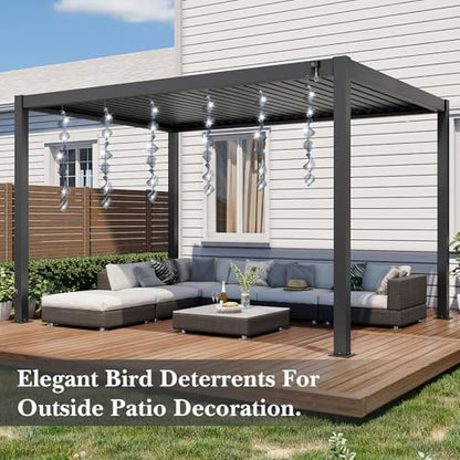 CHONOVO 18 Discs 6 Pcs Bird Deterrents for Outside, Bird Repellent Device - size: 18 Discs 6 Pcs