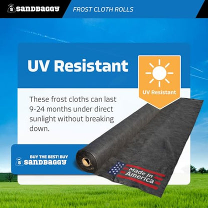 Sandbaggy Frost Cloth Rolls (3 ft x 360 ft) | Winter Cover for Shrubs, Trees, Gardens | Plant Blanket, Freeze Protection | Black, 4 oz Polypropylene (1 roll) - style: 1 roll - 3 ft x 360 ft