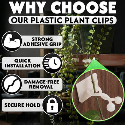 100 Pcs Climbing Plant Wall Clips for Vines, Flexible (Small White) - color: Small White 100 Pcs