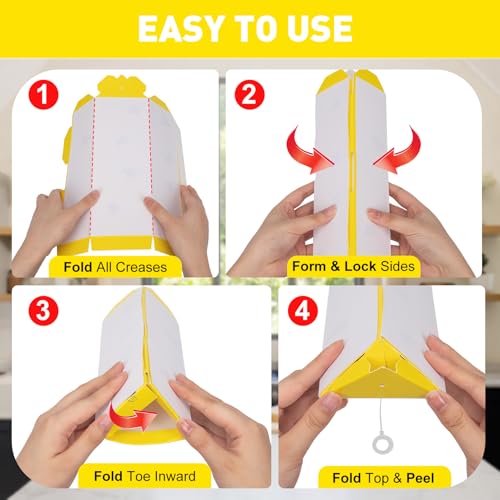 8 Pack Sticky Fly Traps for Indoor Outdoor with Hanging Hook - size: 8 pack