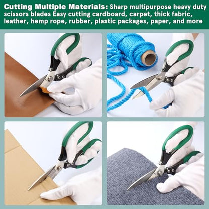 Utility Scissors All Purpose Heavy Duty 8.5 inch Sharp Blades - color: Green