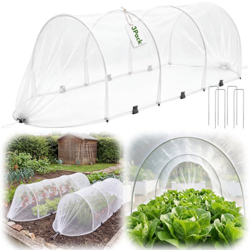 3 Pack Garden Bed Cover Row Accelerator Plants Cover,White,6.2ft - color: White, size: 6.2ft