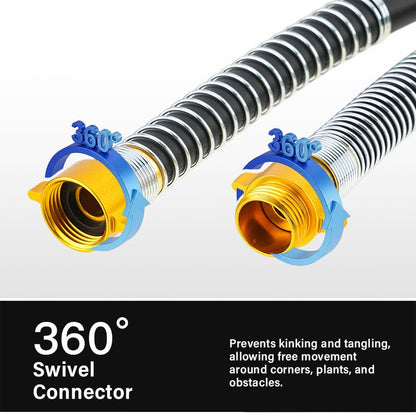 Garden Hose 5/8"x 50ft 4-Layer Heavy Duty Water Hose 800 Burst PSI Black - size: 50ft