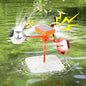 Solar Floating Pool Bird Deterrent, 360° Wind-Driven Reflective Spinner with Sound Box, Upgraded Duck Away Reflector with Shatterproof Mirror for Garden, Patio, Boat & Orchard