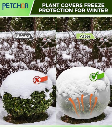 4PCS Winter Plant Covers Freeze Protection with Drawstrings 39x39″ - color: White
