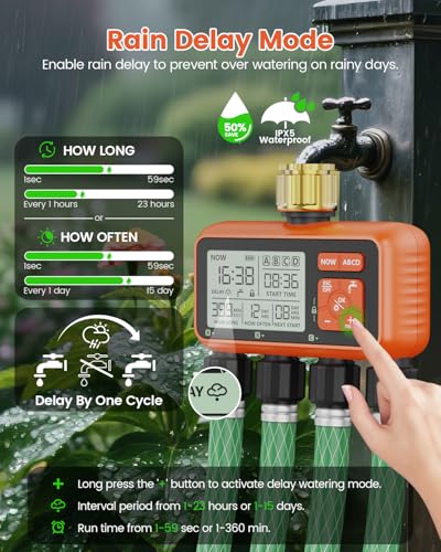Sprinkler Timer 4 Zone with Brass Inlet Water Timer for Garden - size: 4 Outlet