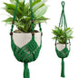 Macrame Plant Hanger - Fits 3-6 Inch Pots, Set of 2, Green - color: 35+35in Green