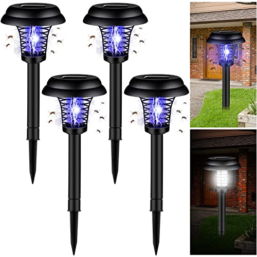 Qualirey 4 Bug Zapper, Plastic Black Exterior, Purple, White Light - color: Black Exterior, Purple, White Light