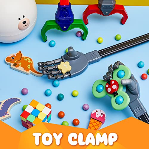 Lewtemi 4 Pcs 18 Inch Interactive Grabber Claw Toy for Kids,Red, Blue, Gray - color: Red, Blue, Gray