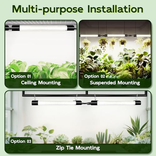 Hlite LED Grow Light 16 inch, Hanging Full Spectrum Linkable 2 Pack - color: White, size: 2 x 20W SWITCH