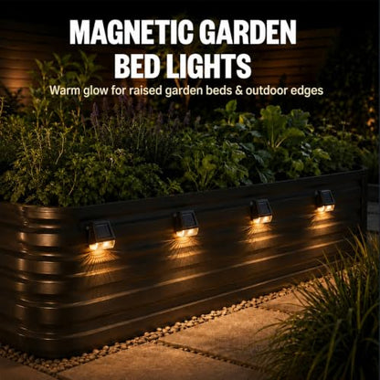 6 Pack Magnetic Solar Lights for Raised Garden Beds