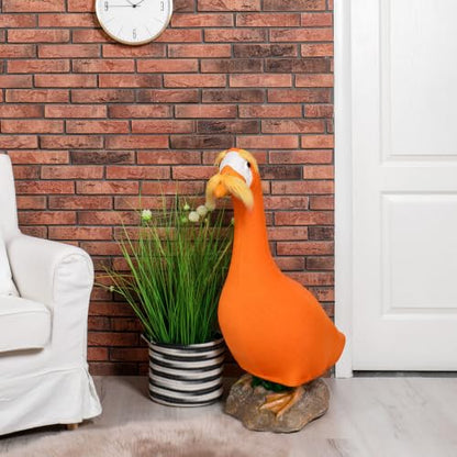 Gilprop Halloween Porch Goose Outfit with Orange Fuzzy Mustache - style: Orange Fuzzy Mustach