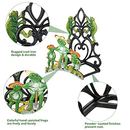 Sungmor Cast Iron Wall Mounted Garden Hose Holder - Five Frogs Rack - color: Shape D-frog