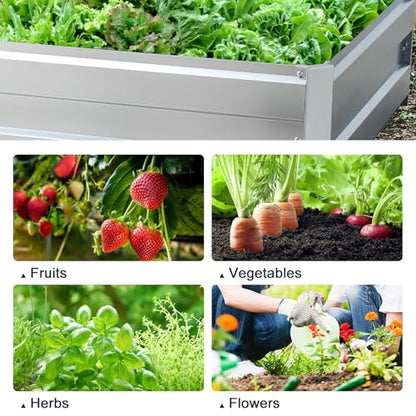 Galvanized Raised Garden Bed Kit, Metal Planter for Vegetables & Herbs, 3x3x1FT, Easy Assembly - size: 3x3x1FT