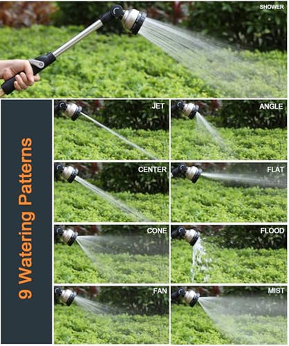 ESOW Watering Wand for Garden, 16 Inch, 9 Patterns, 180° Swivel