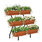 Vertical Garden Planter 3 Tier Vertical Raised Garden Bed Standing Garden Planters with 6 Container Boxes Elevated Garden Planters Indoor Outdoor Herb Planter for Flowers Vegetables Plants, Brick Red - color: Brick Red