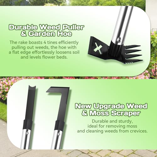 3 Pack Weed Remover Tool, Manual Weeders Set for Garden Cracks, Flower Bed - size: 16" Handle