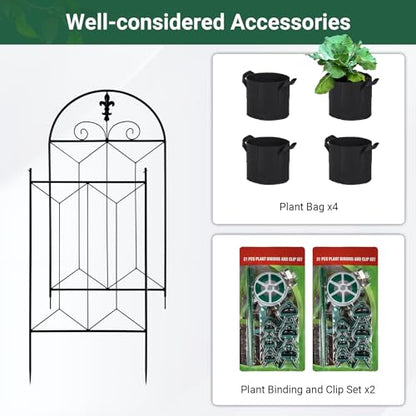 4 Pack Metal Garden Trellis Outdoor, 70.8" H x 19.5" W