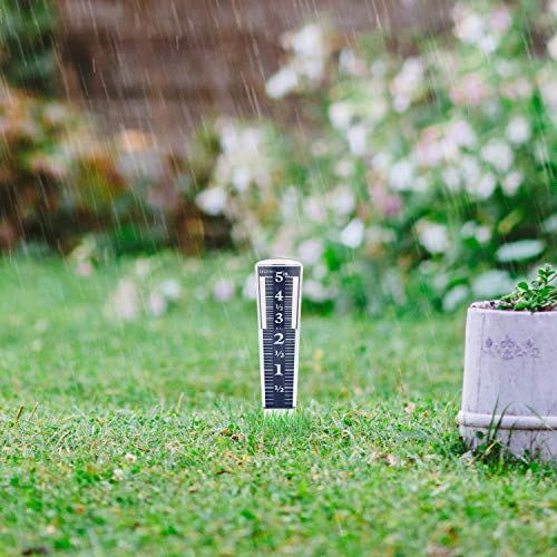 La Crosse 704-1531 Large Magnifying Easy Read 5-Inch Capacity Acrylic Rain Gauge, Black-Blue, Black-Blue - color: Black-blue