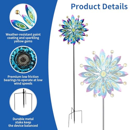 Wind Spinner for Yard and Garden Windmill Outdoor Metal Kinetic,61 Inch