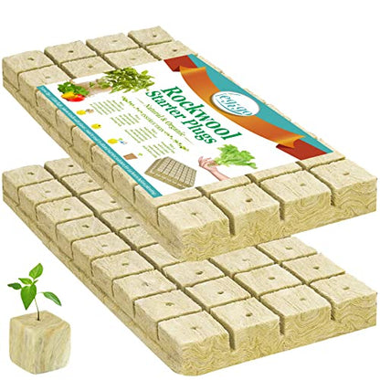 Legigo 1.2 Inch Rockwool Cubes Seed Starter Plugs for Hydroponics, 72 Plugs - color: 2 Sheet, size: 1.2" Plugs