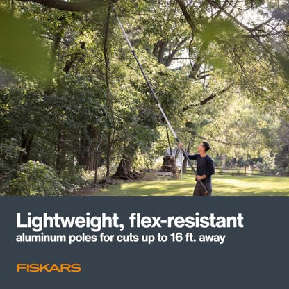 Fiskars 4-16 Ft XtendControl Extendable Modular Pole Saw & Tree Trimmer - style: 16' X3 Double-Hooked Saw