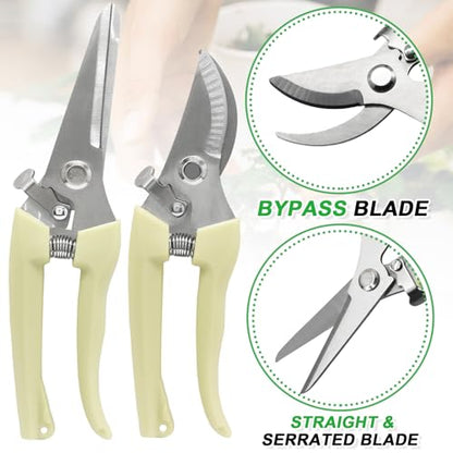 4 Pcs Garden Flower Shears Set, 6.9 inches - style: Yellow-4 Pcs