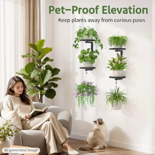 LASZOLA Plant Hanger Holder Window Shelf Wall Mounted Indoor, 2 Pcs Black - color: Dark Black, size: 2