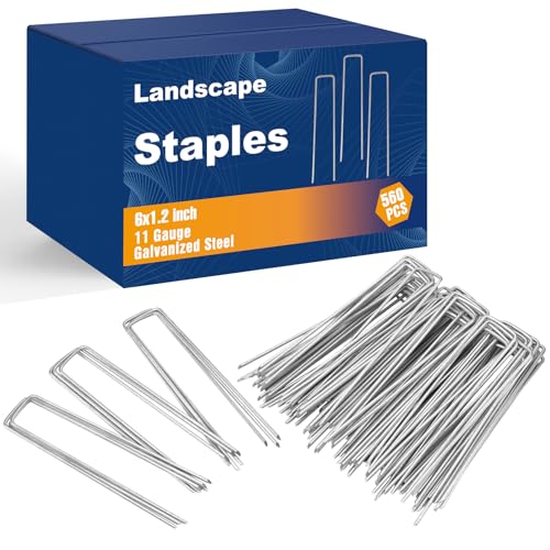 Whonline 560 Pack Landscape Staples 6 Inch, Galvanized Garden Stakes - color: 6 Inch-560 Pcs
