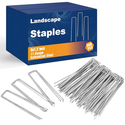 Whonline 560 Pack Landscape Staples 6 Inch, Galvanized Garden Stakes - color: 6 Inch-560 Pcs