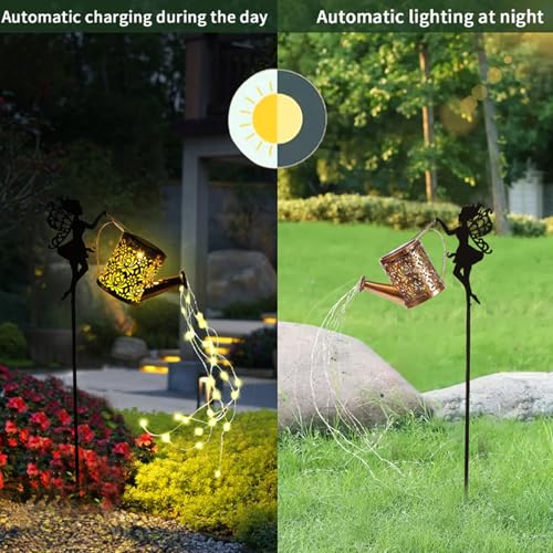 Neioaas Solar Fairy Watering Can Lights,LED Solar Lantern String Light - color: Fairy