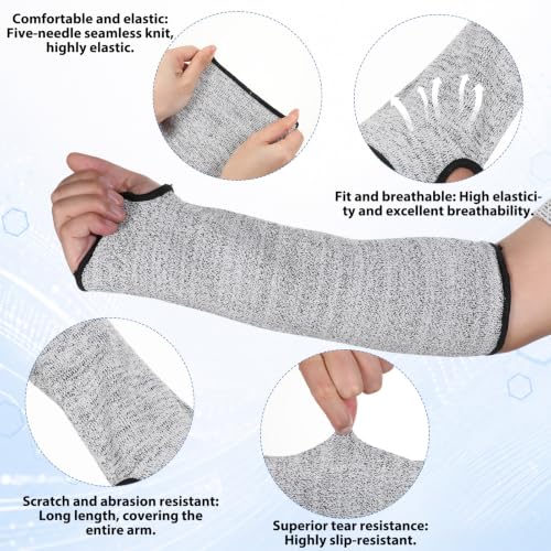 1 Pairs Cut Resistant Sleeves, Protective Arm Sleeves Gray