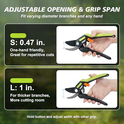 EZARC Bypass Pruning Shears, SK5 Steel Blade, 1 Inch Cut Capacity