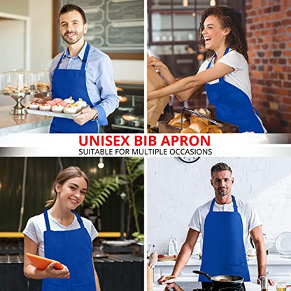 Utopia Kitchen Bib Aprons 2 Pack Adjustable With 2 Pockets - color: Blue