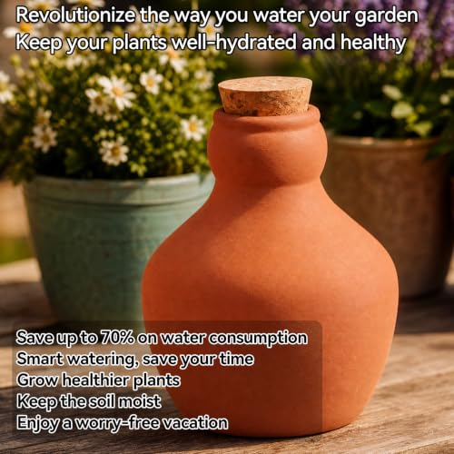 3 Pack Large Terracotta Olla Watering Pots, 520ml Plant Watering Globes - color: Style 8