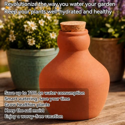 3 Pack Large Terracotta Olla Watering Pots, 520ml Plant Watering Globes - color: Style 8