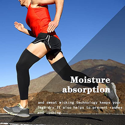 Skylety Compression Leg Sleeves Men Women - color: Black and White, size: Small