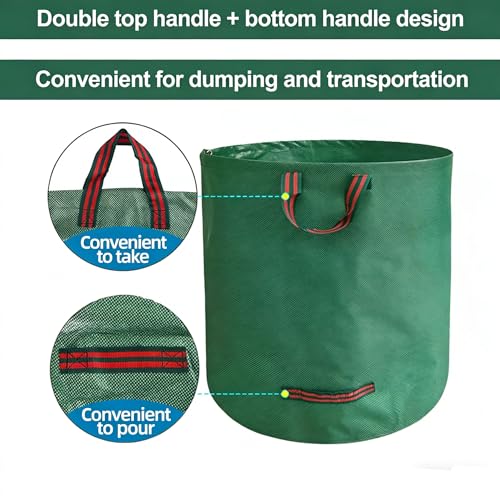 3 Packs 72 Gallon Reusable Yard Waste Bags Extra Large Heavy Duty
