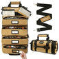 Roll Up Tool Bag, PVC Coated Tool Organizer with 4 Pockets & 2 Pouches - color: Khaki-RollUp